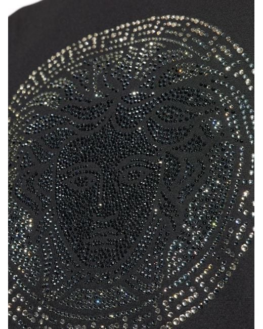 Versace Black Embellished Short-Sleeve T-Shirt for men