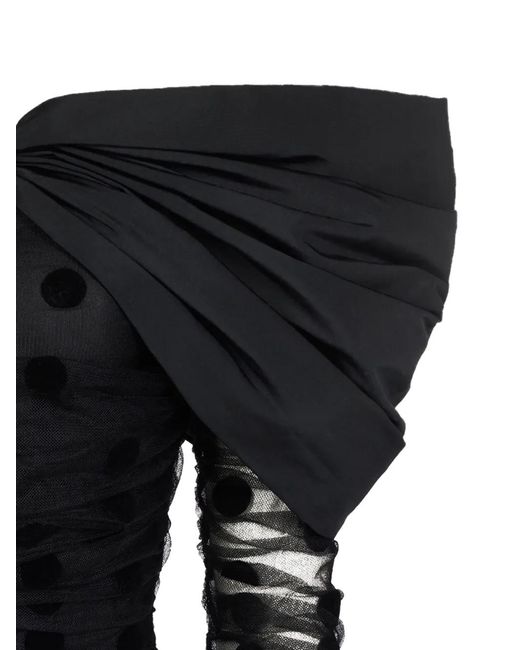 Nina Ricci Black Oversized-Bow Neckline Tulle Dress