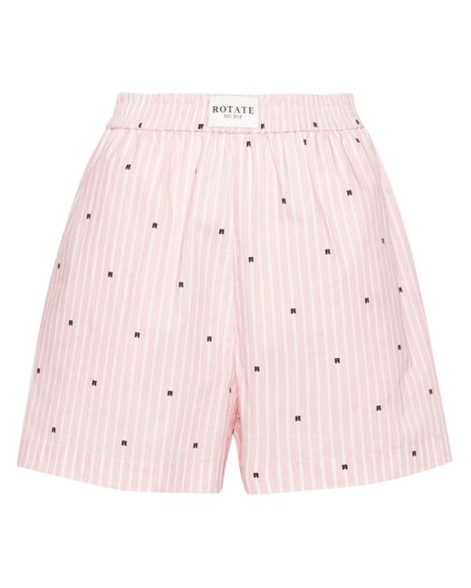 Short rayé à logo imprimé ROTATE BIRGER CHRISTENSEN en coloris Pink