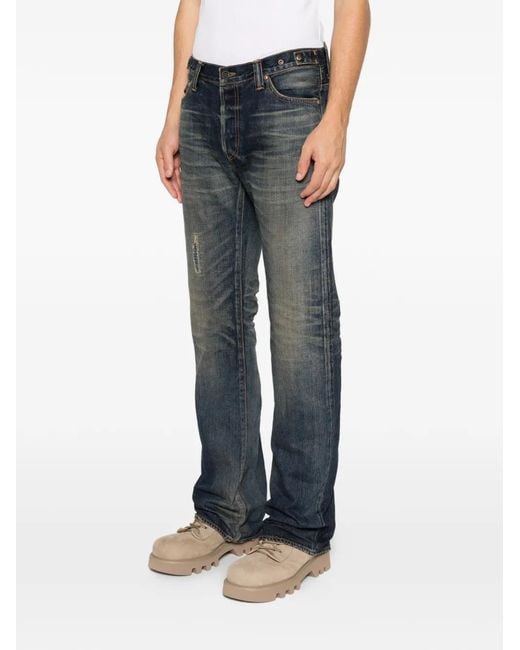 Mastercraft Union Gray Buttoned Belt-Loop Jeans for men