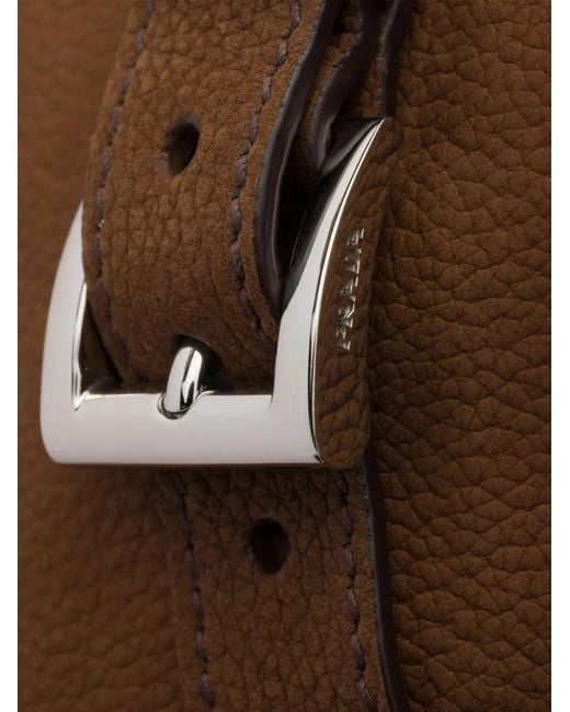 Prada Brown Nubuck-Leather Shoulder Bag for men