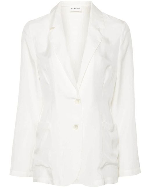 P.A.R.O.S.H. White Semi-sheer Silk Blazer