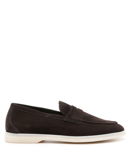 Scarosso Black Luciana Suede Penny Loafers