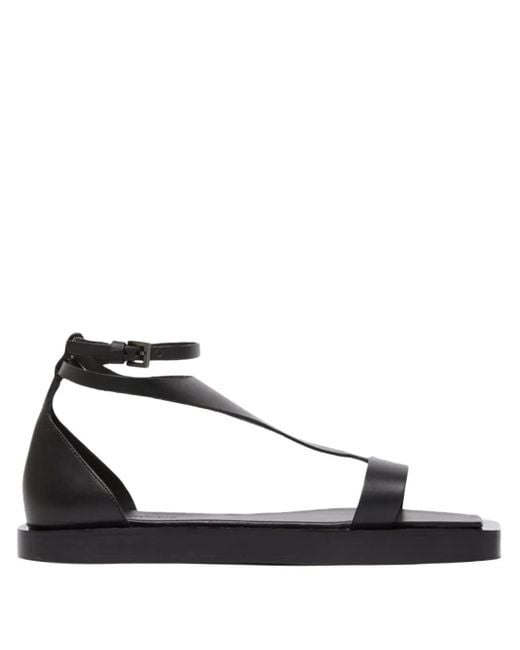 Max Mara Black Vela Strappy Flat Sandals