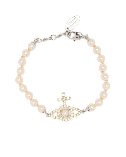 Vivienne Westwood White Armband mit Perlen