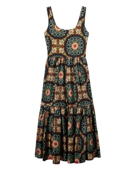 LaDoubleJ Black Capri Silk-Blend Midi Dress