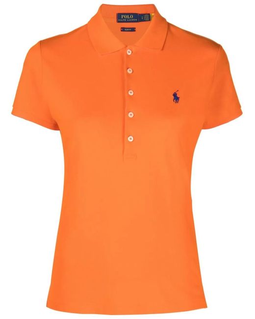 Polo Ralph Lauren Orange Polo Slim À Logo Brodé