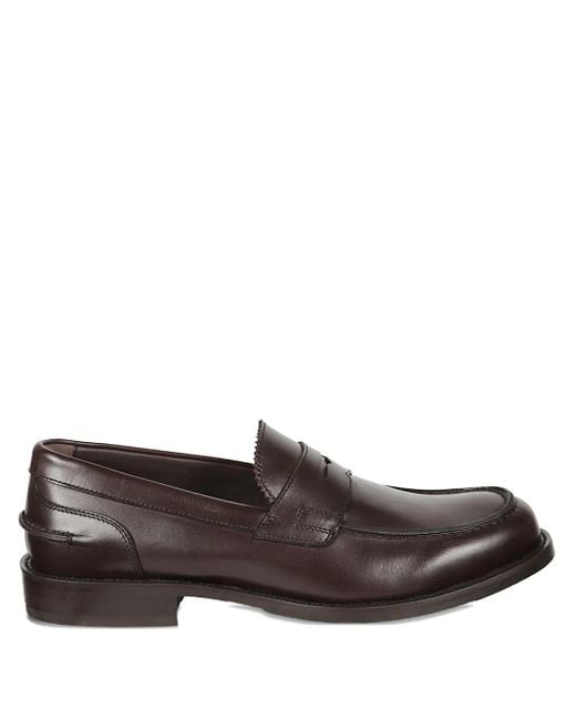 Baldinini Brown Leather Loafers for men