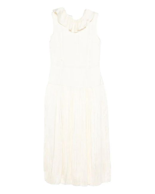 Jil Sander プリーツ ラッフルドレス White