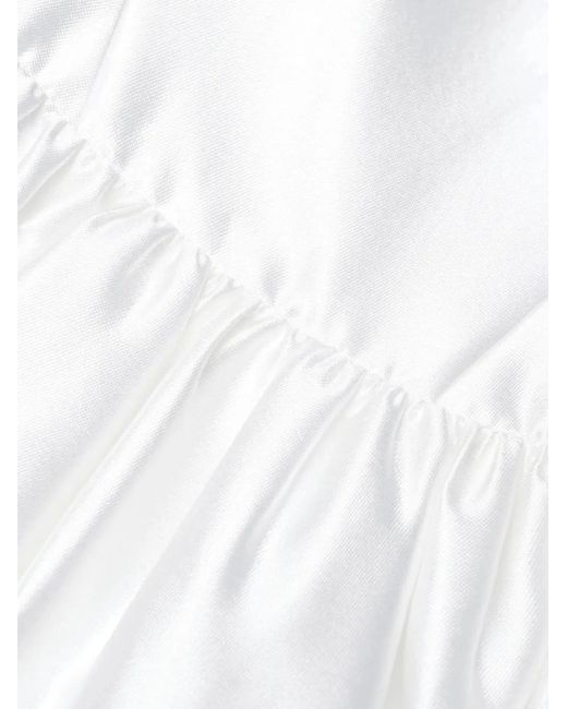Self-Portrait White Sweetheart Flared Midi Dress