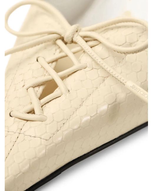 Jimmy Choo Natural 85Mm Scarlett Lace-Up Pointed-Toe Pumps