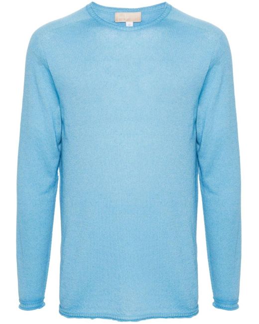 120% Lino Blue Cashmere Fine-knit Jumper for men
