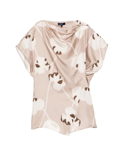 Soeur Natural Fedora Floral Draped Blouse