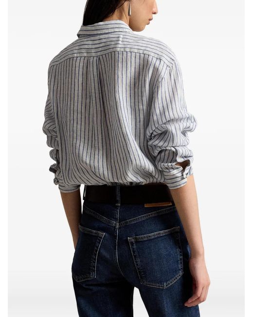 Polo Ralph Lauren Gray Gingham-Pattern Pony-Embroidered Shirt