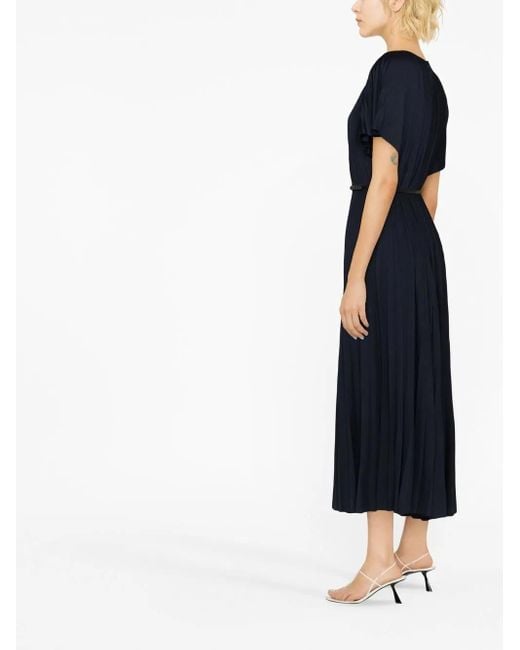 Fabiana Filippi Blue Short Sleeves Midi Dress