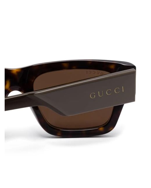 Gucci Brown Rectangle-Frame Sunglasses for men