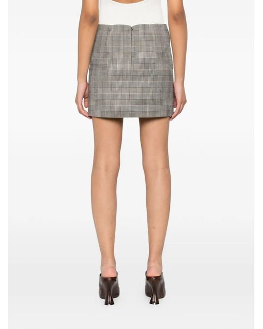 A.M.G Gray Checked-Pattern Mini Skirt