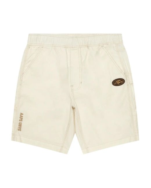 メンズ Aape By A Bathing Ape ロゴパッチ ショートパンツ Natural
