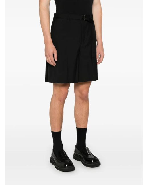 Bermuda Con Pieghe di Sacai in Black da Uomo