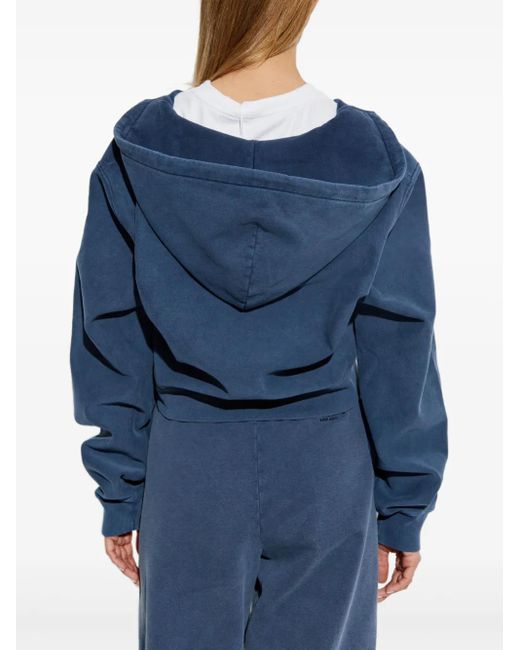 Alexander Wang Blue Distressed Cotton Hoodie