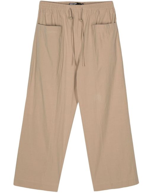 Bimba Y Lola Natural Elasticated-waistband Cropped Trousers