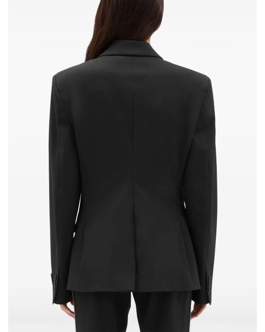MSGM Black Zipped Single-Breasted Blazer
