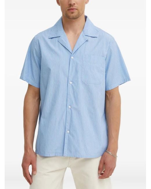 Les Deux Blue Striped-Pattern Shirt for men