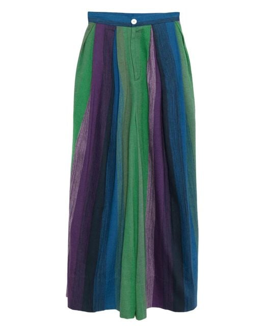 Marrakshi Life Blue Pleated-Front Trousers