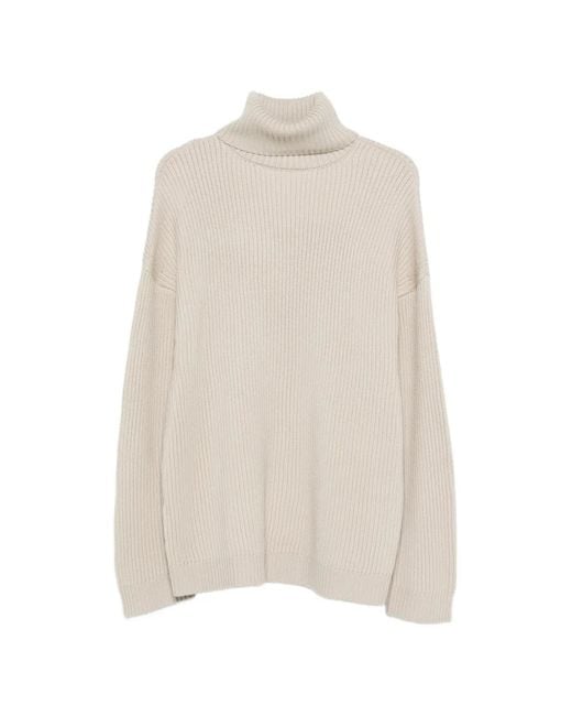 Entire studios White Roll-Neck Ribbed Sweater
