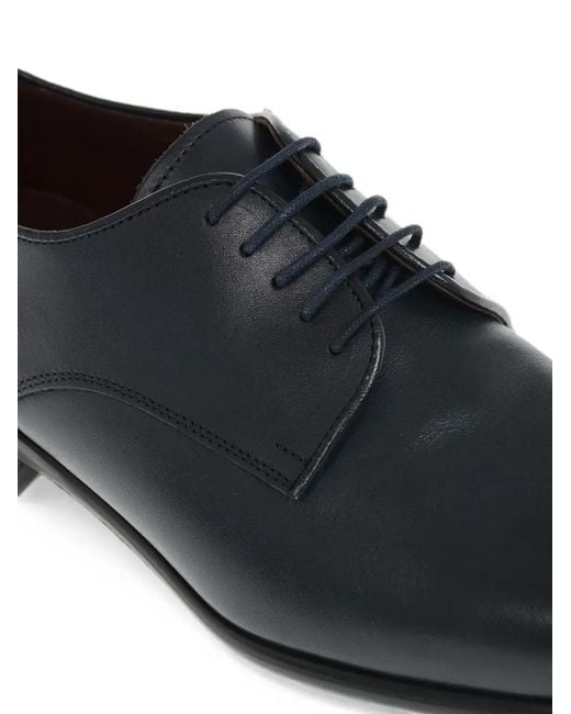 Corneliani Gray Leather Derby Shoes for men
