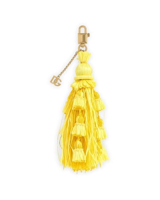 Dolce & Gabbana Yellow Porte-Clés Avec Pompon