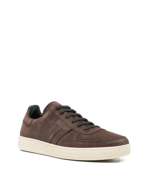 Tom Ford Brown Low-Top Sneakers With Dark Upper for men