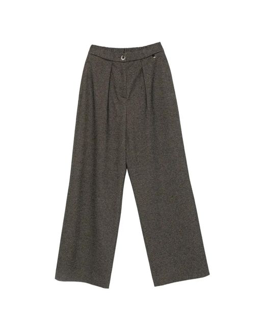 Herno Gray Pleated Tailored Trousers