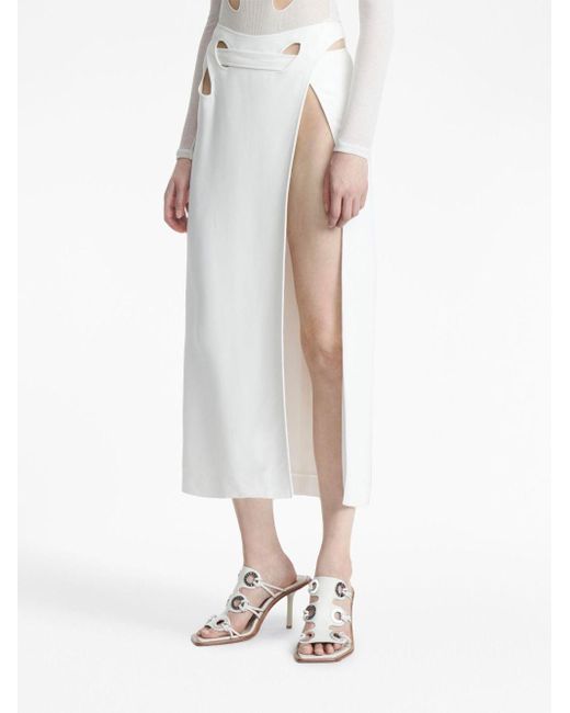 Dion Lee White Cut-out Interloop Skirt
