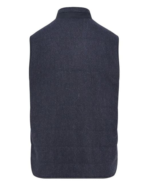 Corneliani Blue Zip Sleeveless Jacket for men