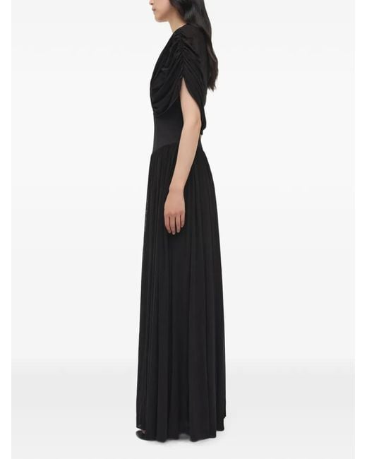 Jonathan Simkhai Black Nancie Draped-Jersey Maxi Gown