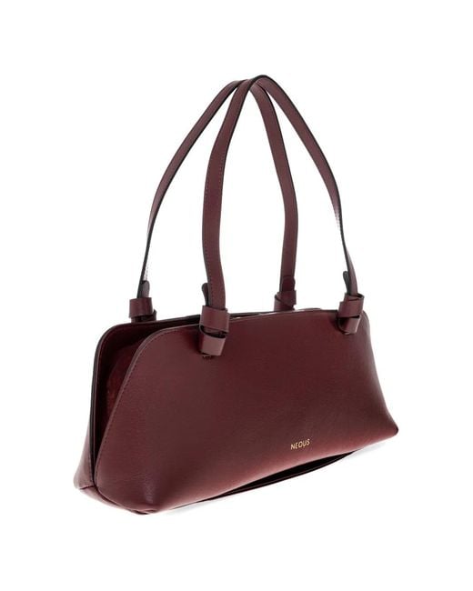 Neous Purple Scorpius Knot Leather Shoulder Bag