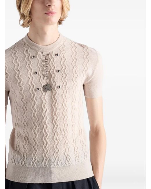 Maglione Girocollo di Prada in Natural da Uomo