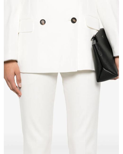 Brunello Cucinelli White Twill Trousers