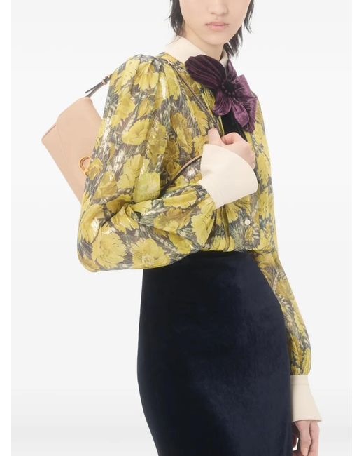 Valentino Garavani Metallic Lurex Shirt With Après L'Hiver Poppies Print