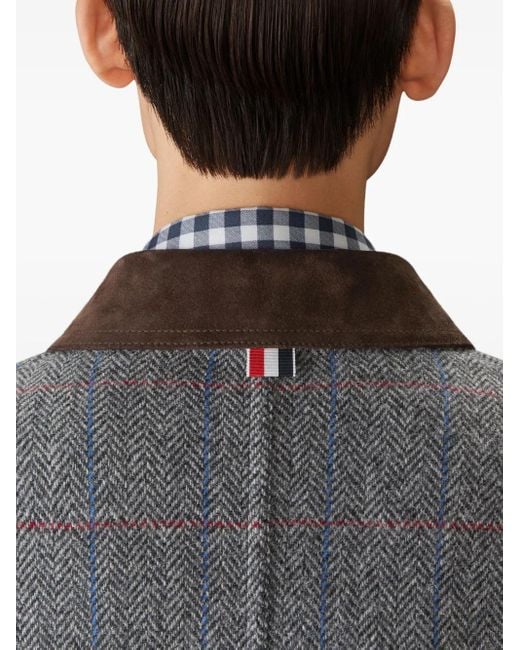 Thom Browne Gray Hunting Tweed Overshirt for men