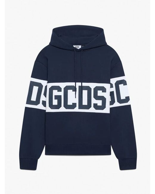 Gcds Blue Pull À Logo Imprimé for men