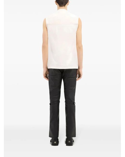 Courreges White Draped-Detail Cotton Tank Top for men
