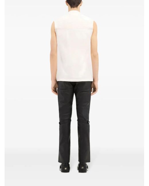 Courreges White Draped-Detail Cotton Tank Top for men