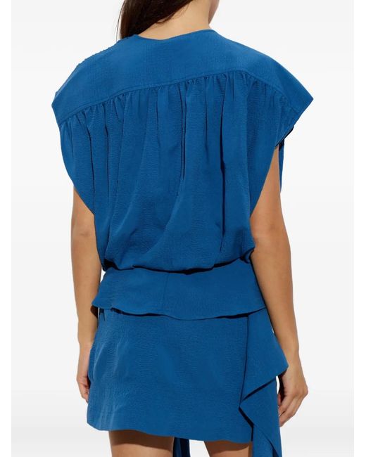 IRO Blue Phanny Draped Blouse