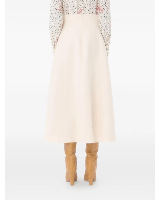 Valentino Garavani White Crepe Couture Midi-Skirt