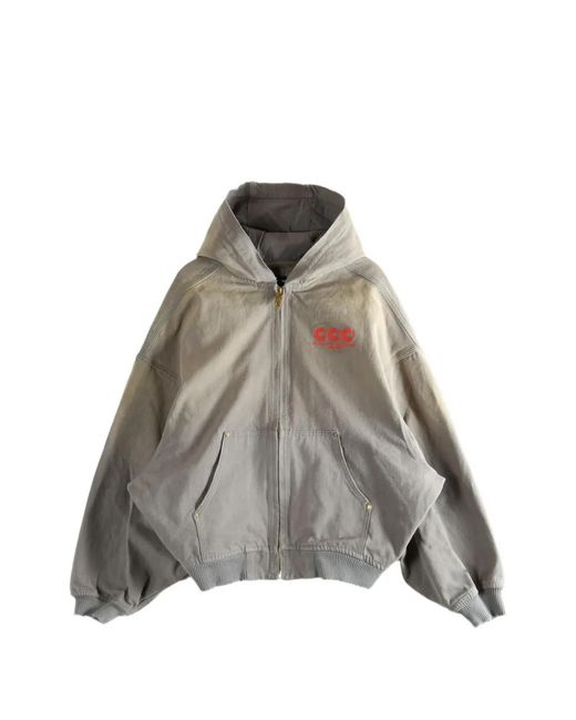 Willy Chavarria Brown Hoodie À Fermeture Zippée for men