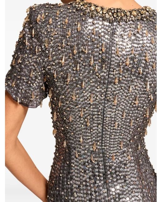 Jenny Packham Gray Serenity Abendkleid Mit Pailletten