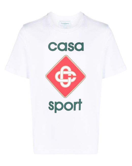 CASABLANCA T-shirt Met Logo in het Wit voor heren | Lyst NL