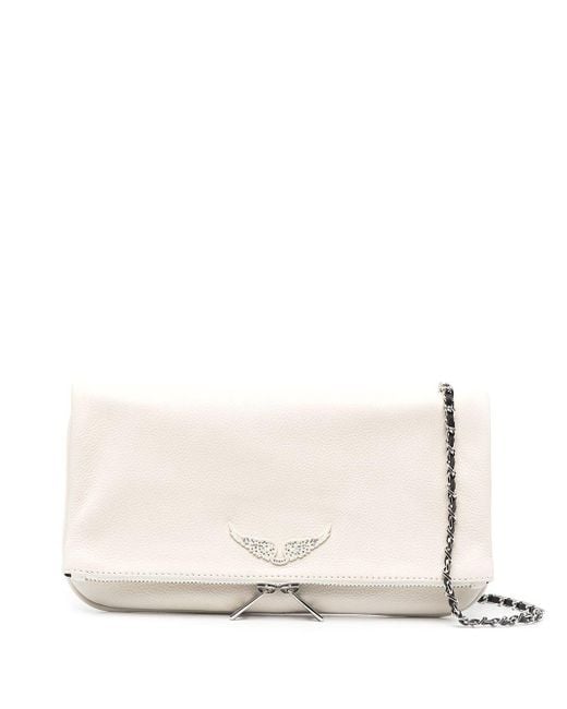 Zadig & Voltaire White Rock Leather Clutch Bag